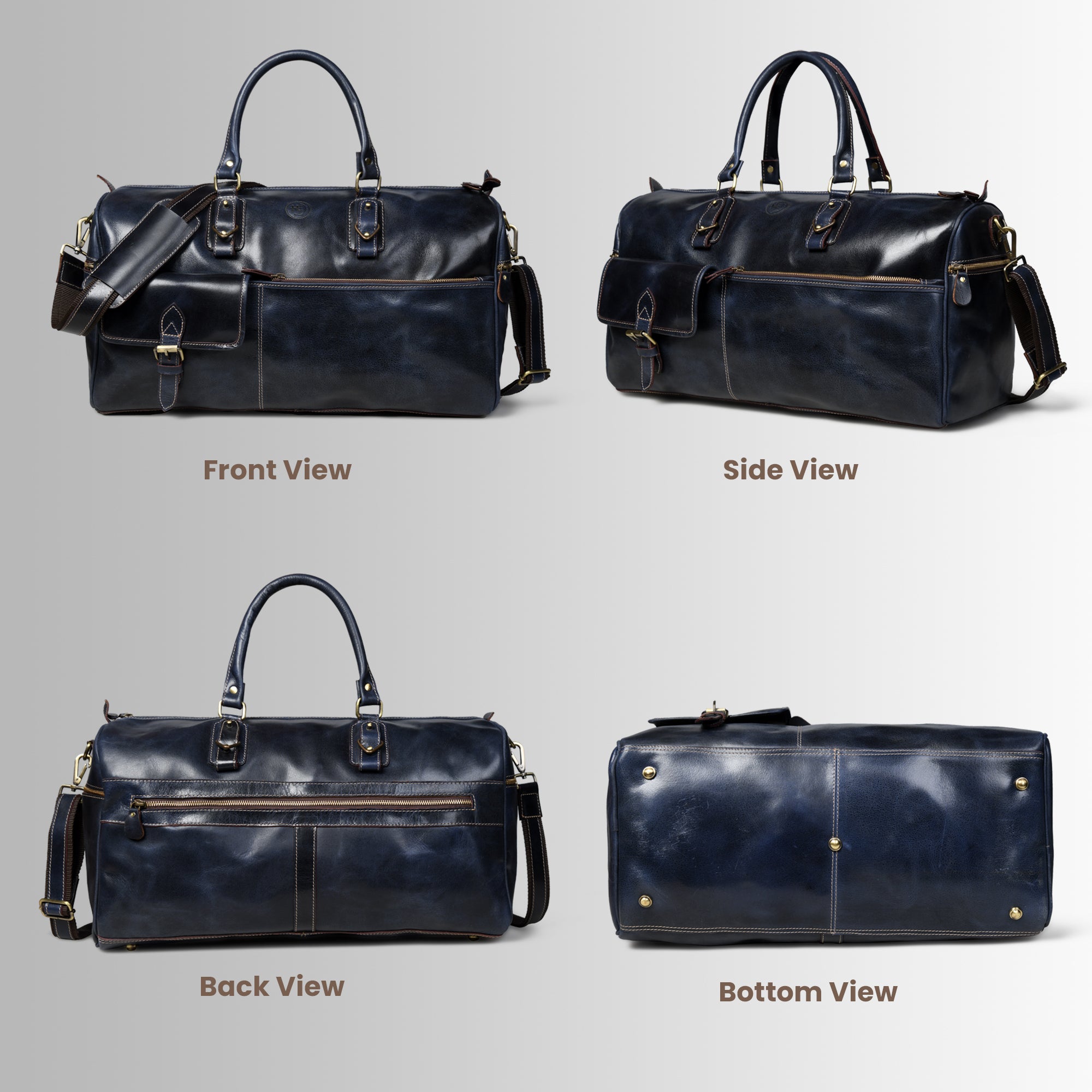 The Odyssey Leather Travel Duffel - Black Colour